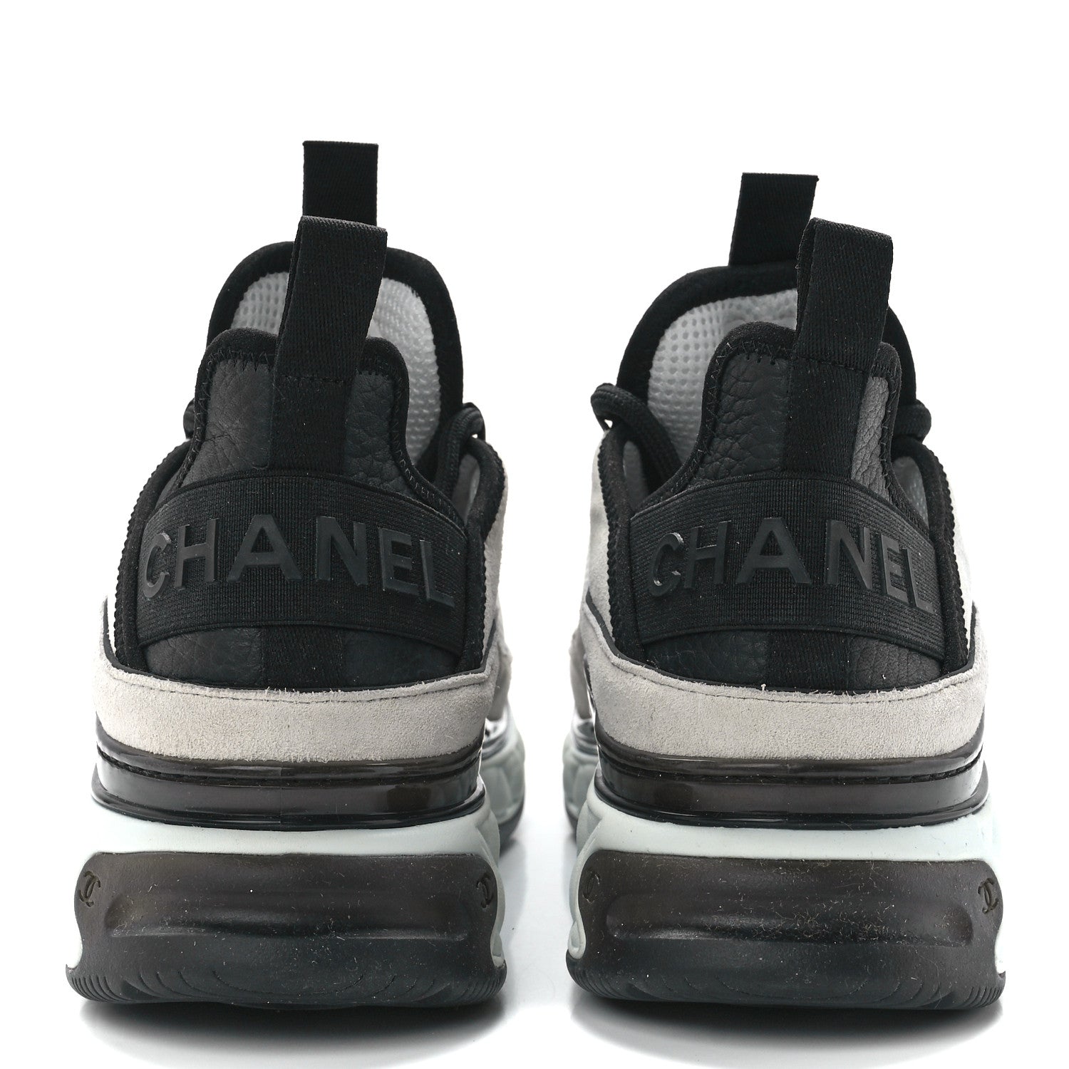 Chanel Velvet Calfskin Mixed Fibers CC Sneakers 39.5 Ivory Black 5 of 10