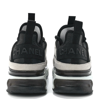 Chanel Velvet Calfskin Mixed Fibers CC Sneakers 39.5 Ivory Black 5 of 10