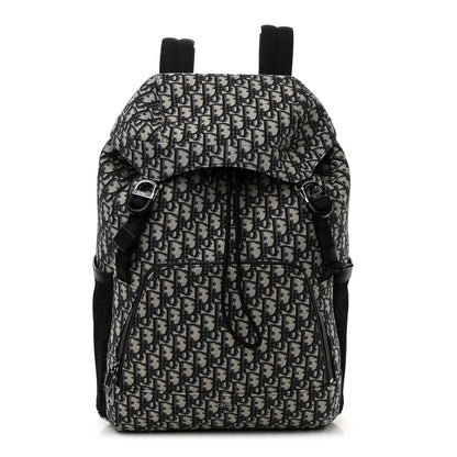 Christian Dior Oblique Calfskin 8 Backpack Beige Black 1 of 10