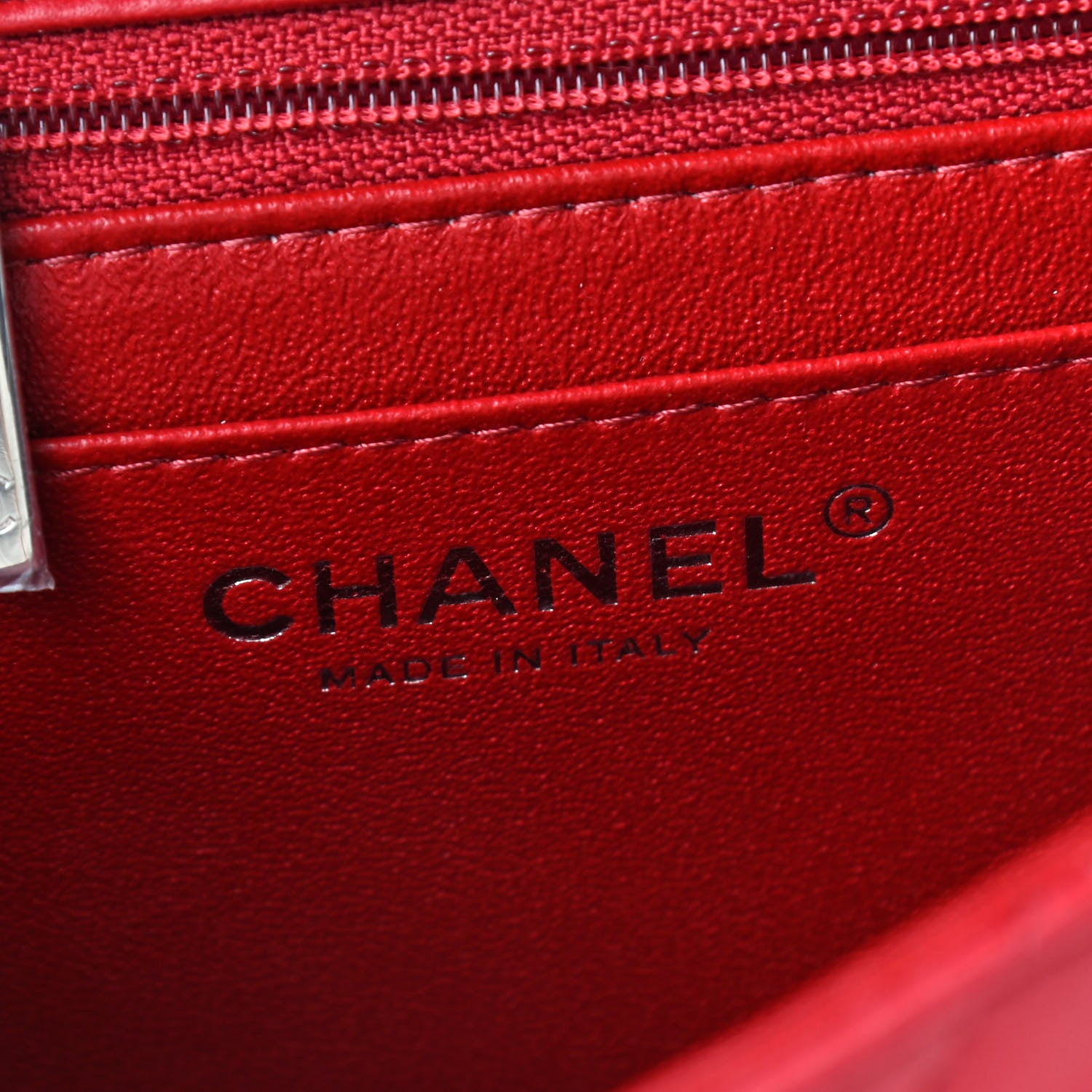Chanel Lambskin Quilted Mini Square Flap Red 6 of 7