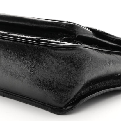 Saint Laurent Crinkled Calfskin Matelasse Monogram Baby Niki Chain Satchel Black 9 of 10