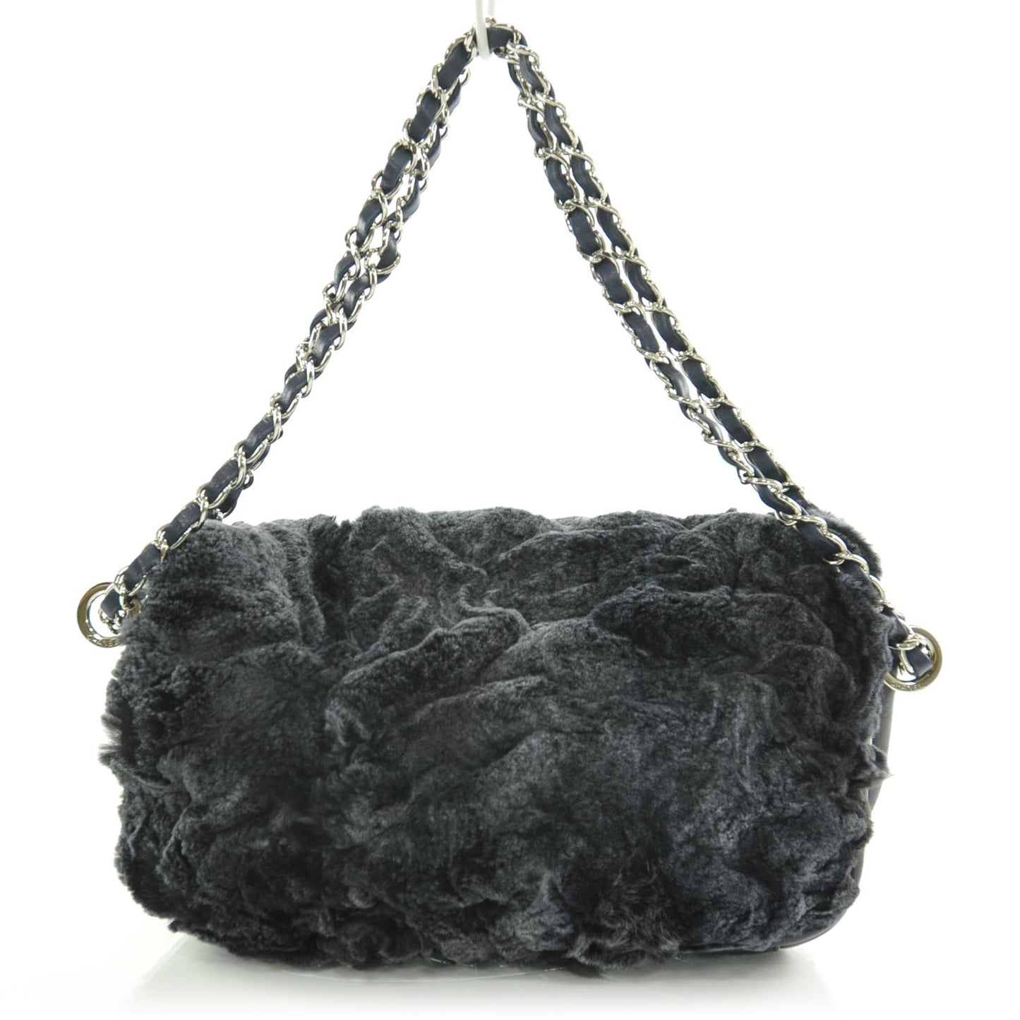 Lapin Rabbit Fur Flap Blue