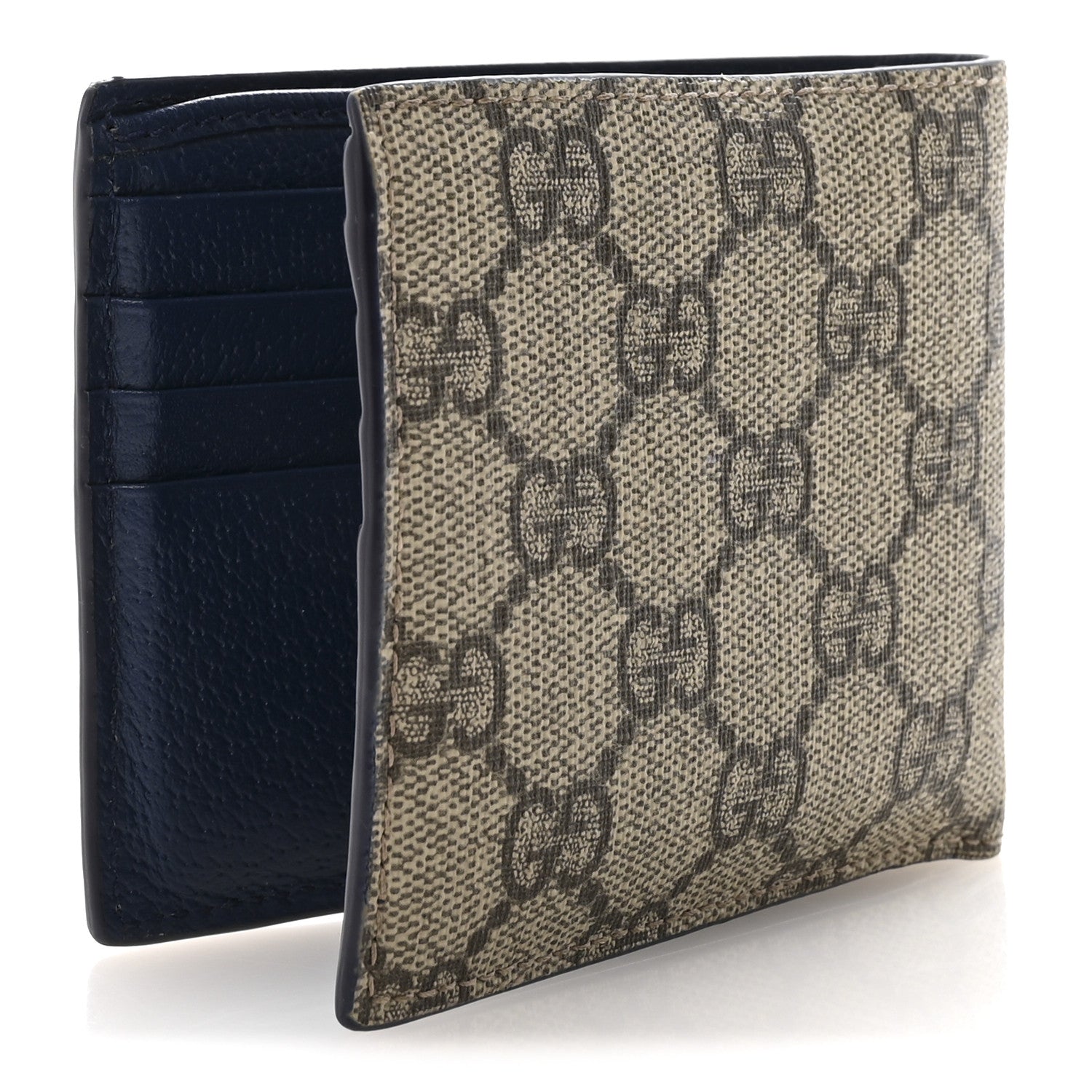 Gucci GG Supreme Monogram Bi-Fold Wallet Beige Ebony Royale 3 of 7