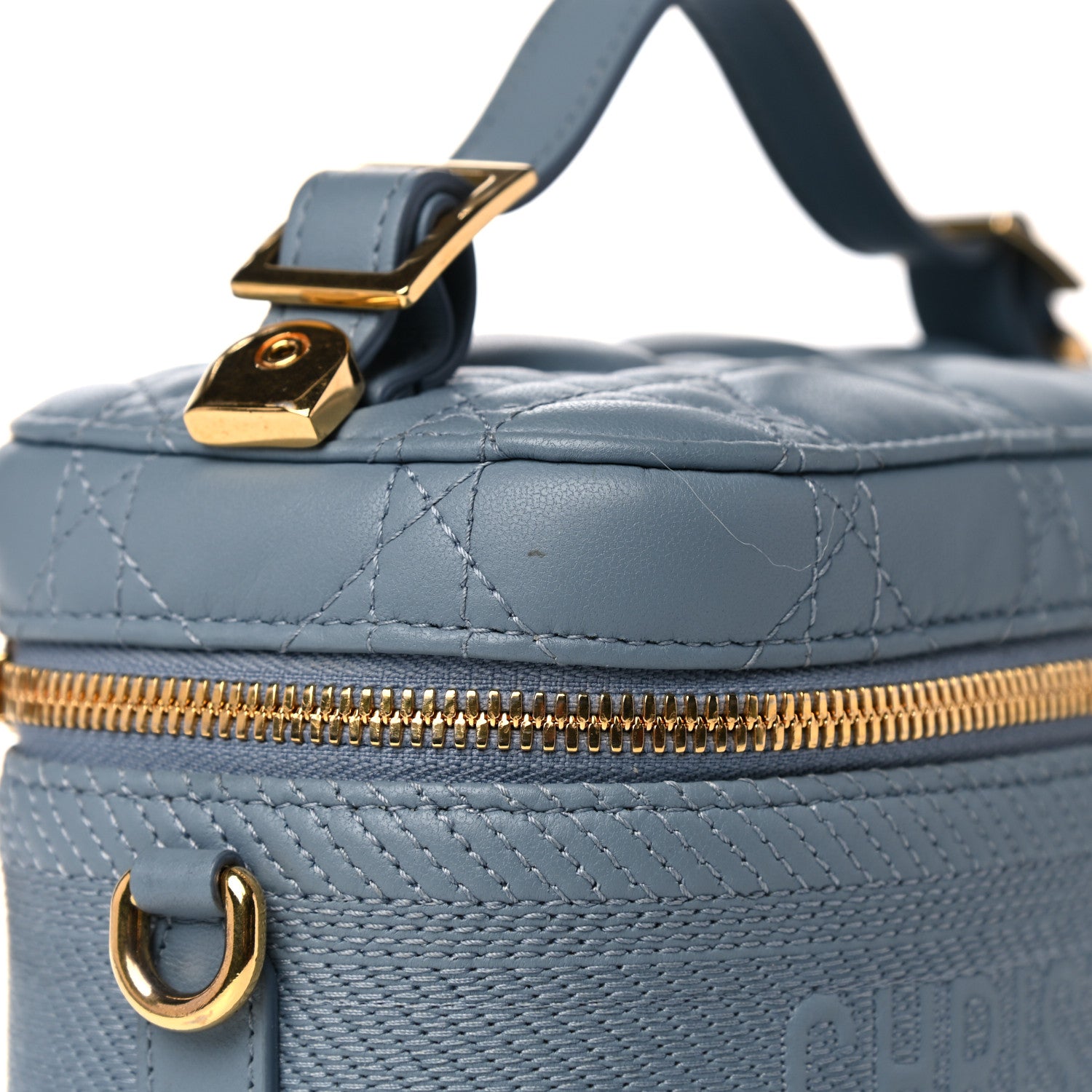 Christian Dior Lambskin Cannage Small Diortravel Vanity Case Cloud Blue 11 of 11