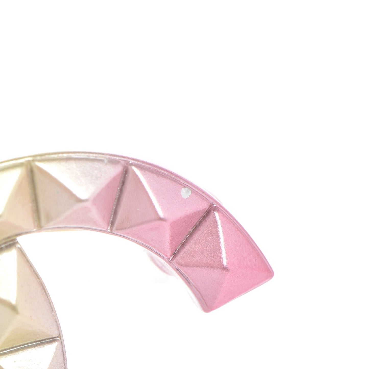 Metal Studded CC Rainbow Brooch Multicolor
