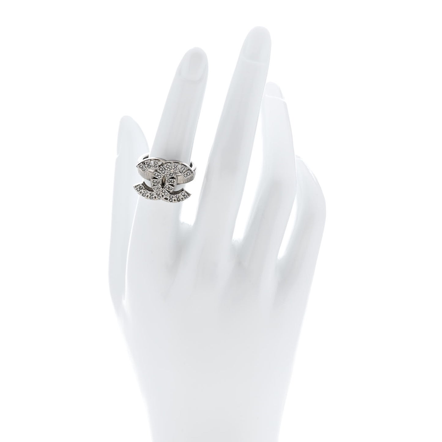Crystal CC Ring 52 6 Silver