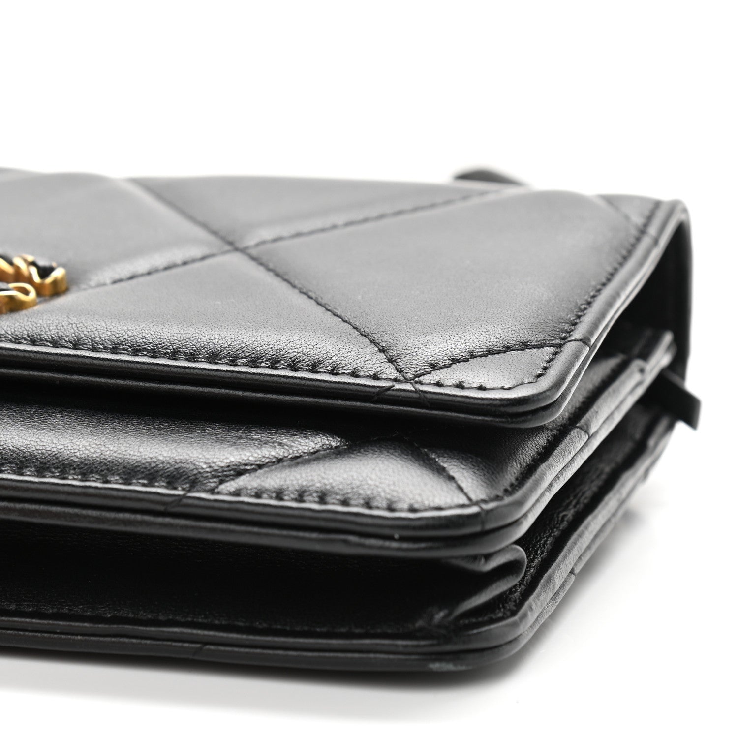 Chanel Lambskin Quilted Chanel 19 Wallet On Chain WOC Black 11 of 12