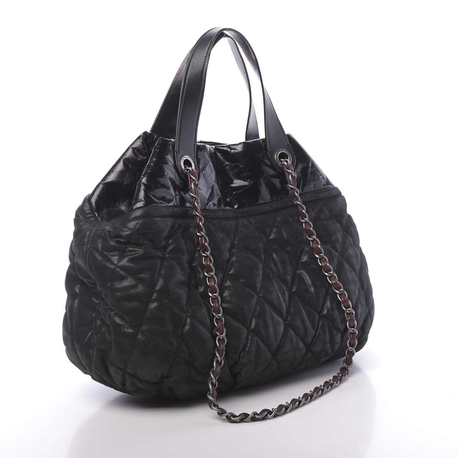 Chanel Iridescent Calfskin Quilted Large In The Mix Tote Black 3 of 10