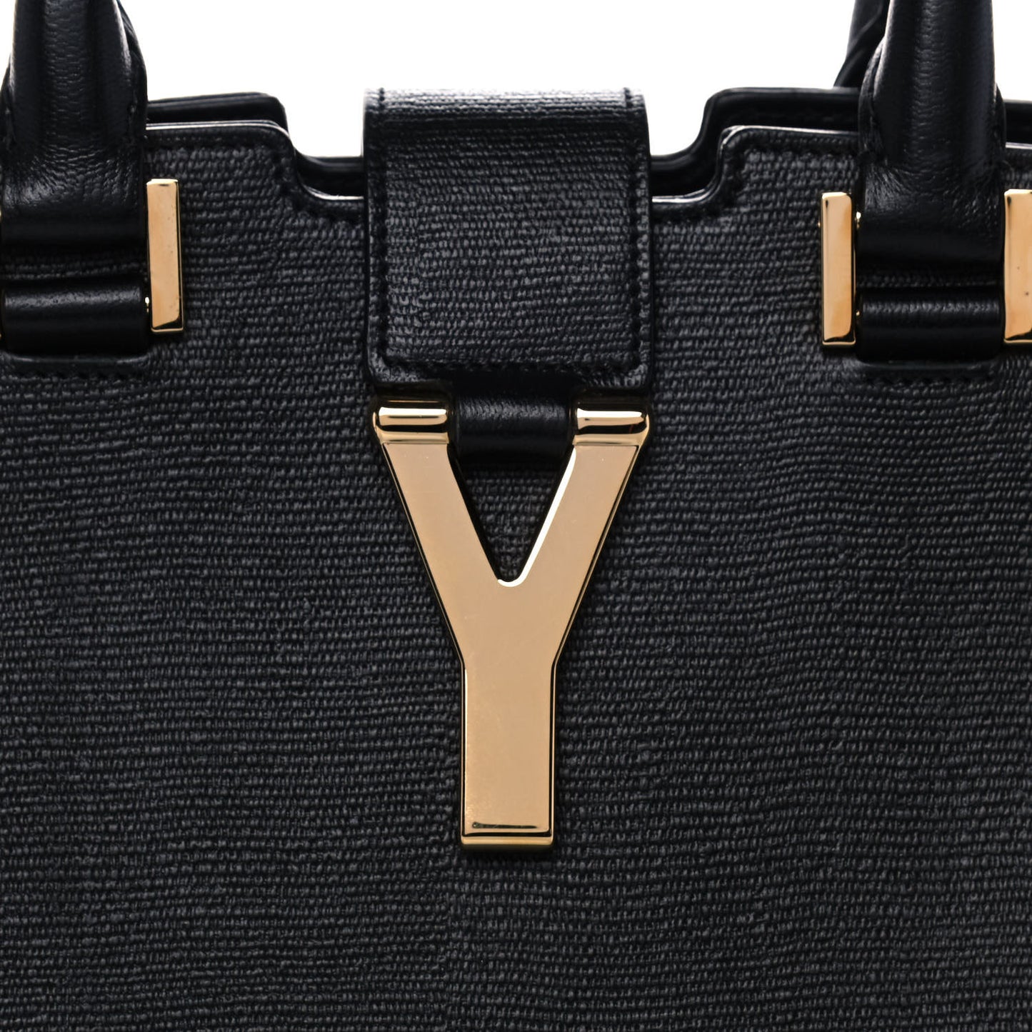 Textured Calfskin Medium Classic Y Cabas Black