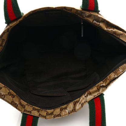 Gucci Crystal Monogram Mini Web Handle Bucket Tote Brown 5 of 8