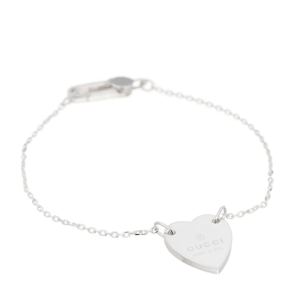 Gucci Sterling Silver Trademark Heart Bracelet 1 of 4