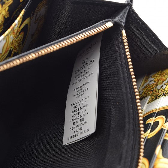 Calfskin Embellished V Clutch Bag Black