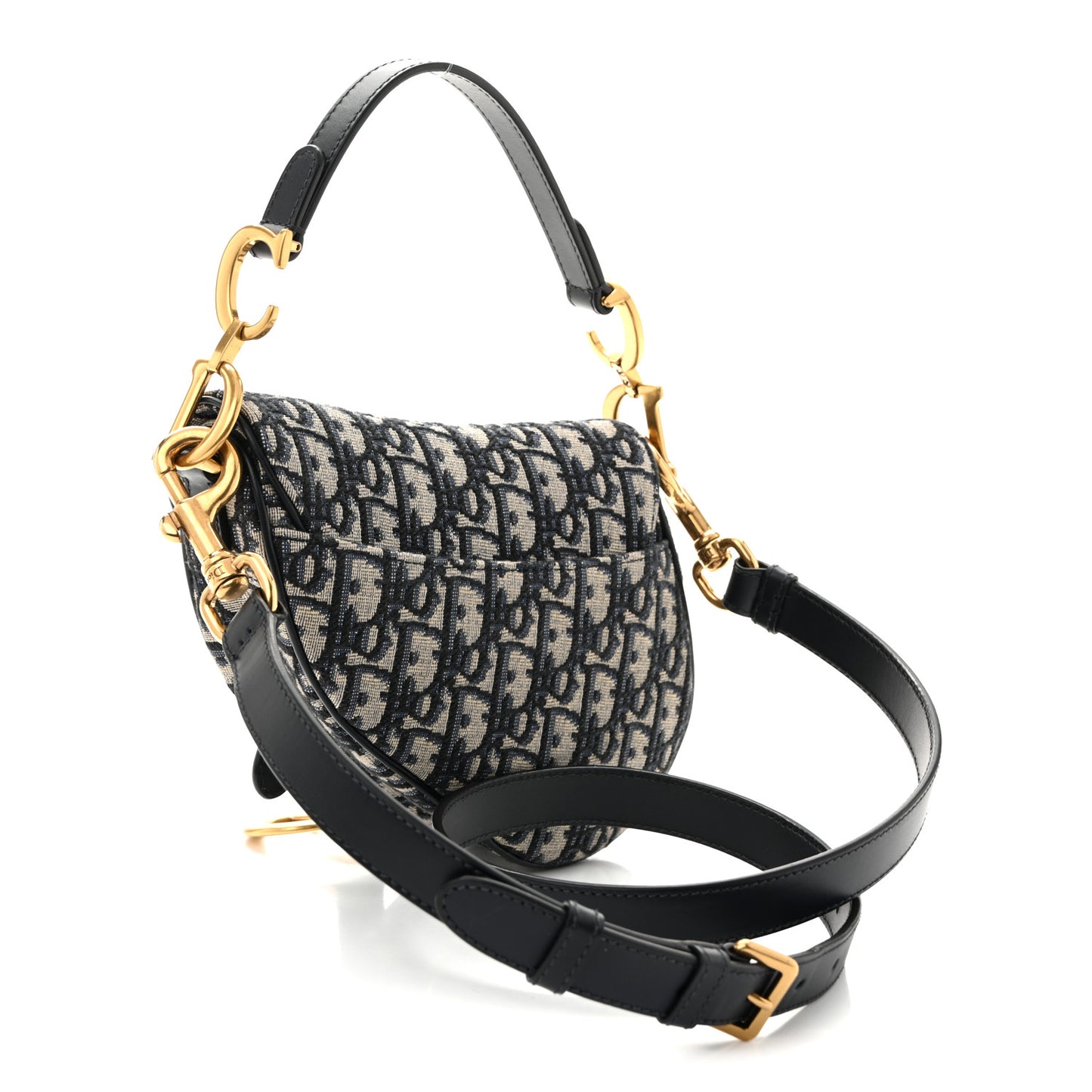Oblique Mini Saddle Bag With Strap Blue