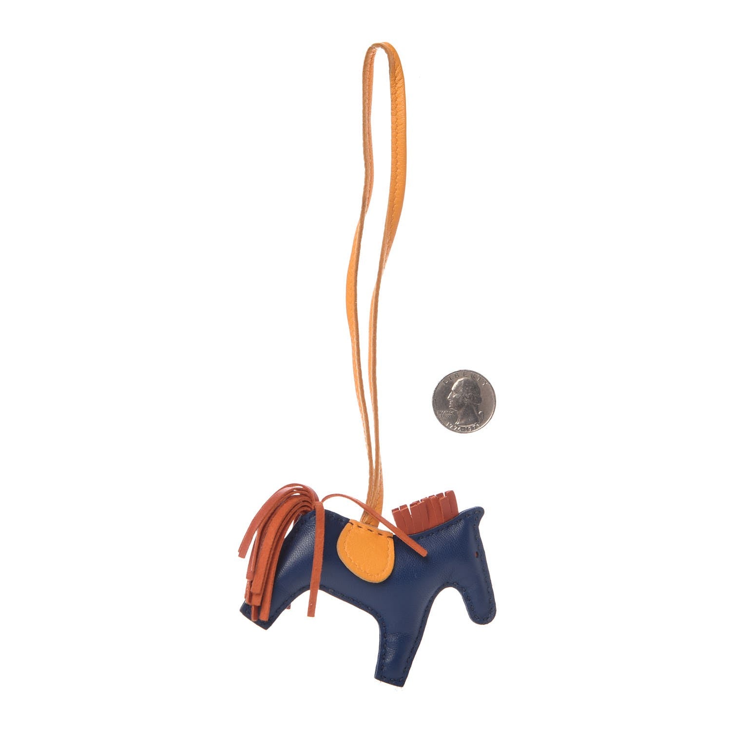 Hermes Milo Lambskin Grigri Rodeo Horse Bag Charm PM Bleu Saphir Naturel Bouton D'Or 2 of 4