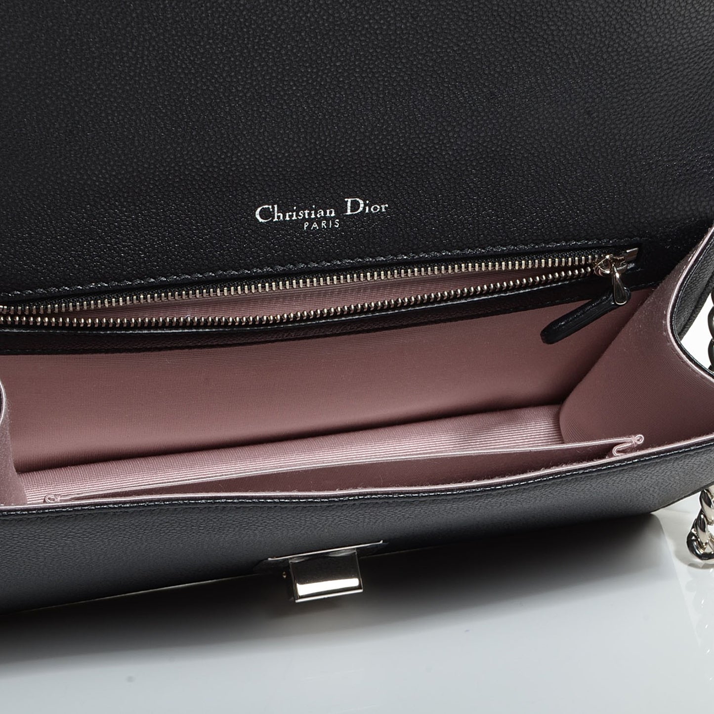 Grained Calfskin Medium Diorama Flap Bag Black