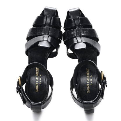 Saint Laurent Calfskin Oak 75 Sandals 35 Black 2 of 10