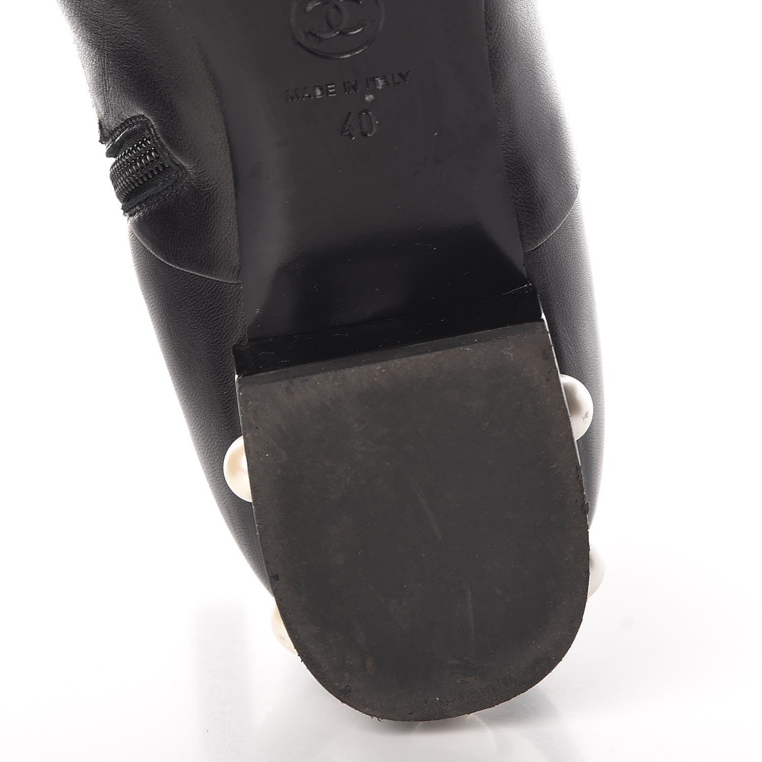 Chanel Lambskin Pearl Short Boots 40 Black 14 of 14