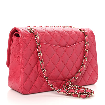 Chanel Caviar Quilted Medium Double Flap Dark Pink 3 of 10