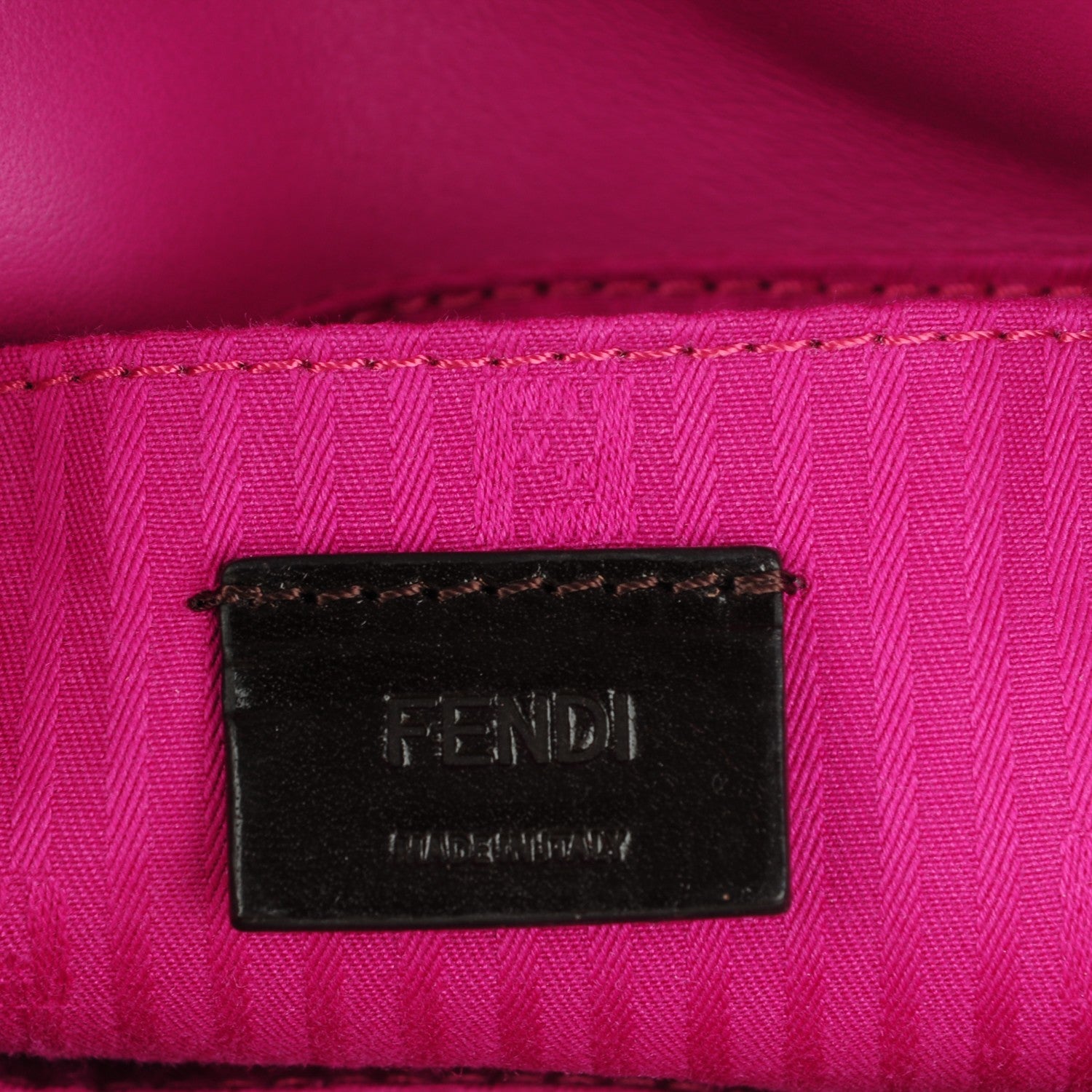 Fendi Vitello Flamingo Enamel Fendista Pouchette Crossbody Magenta 6 of 7