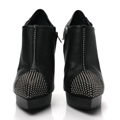 Saint Laurent Calfskin Studded Janis 105 Boots 39 Black 2 of 9