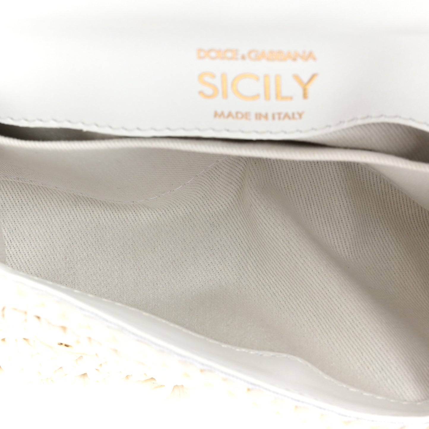 Raffia Crochet Small Miss Sicily Satchel White