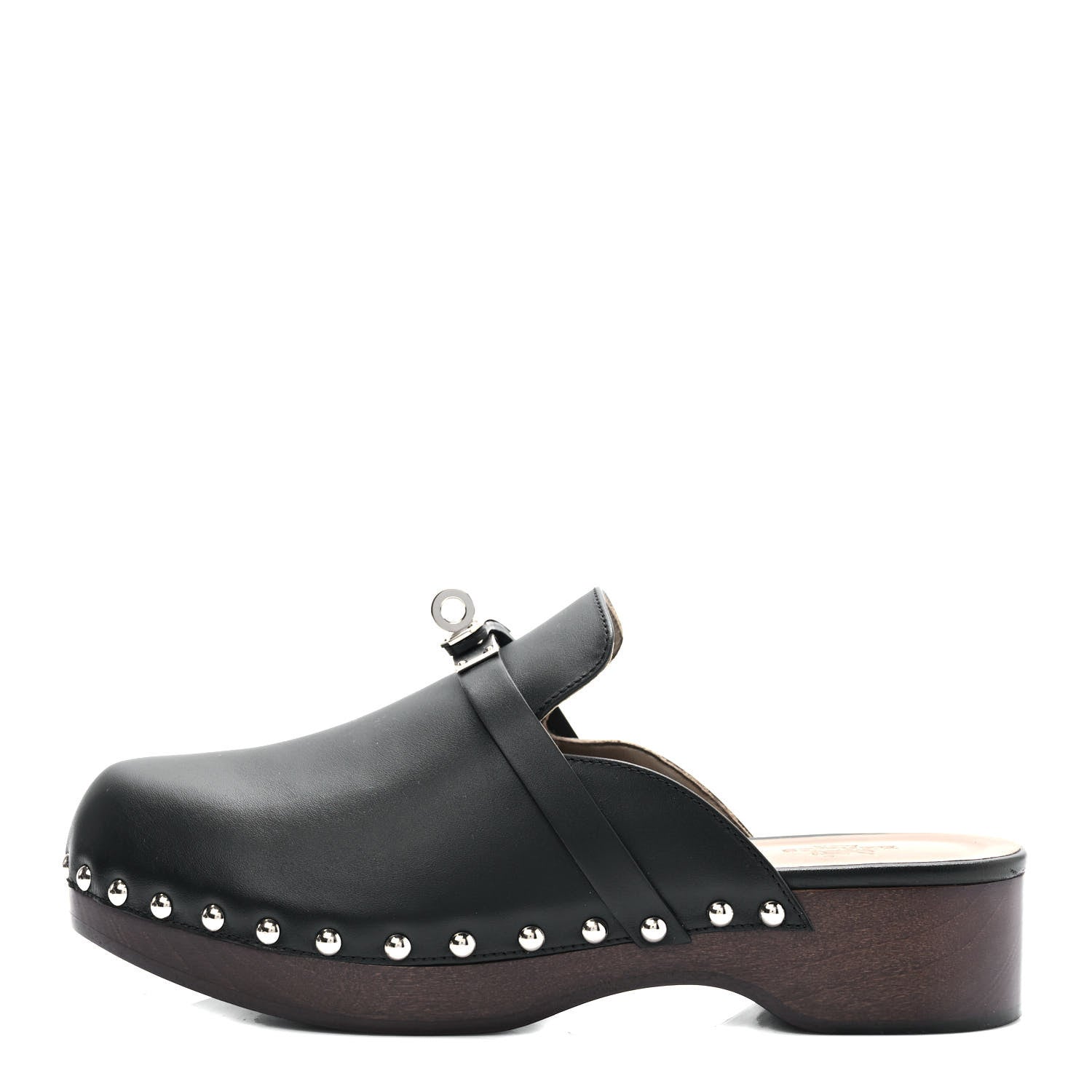 Hermes Calfskin Carlotta Mules 37 Black 1 of 8