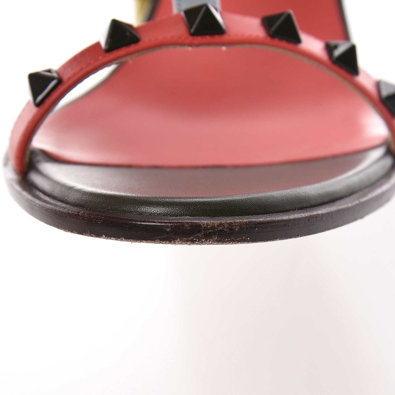 Valentino Garavani Calfskin Rockstud 90mm City Sandals 39 Coral Sky Army 12 of 15