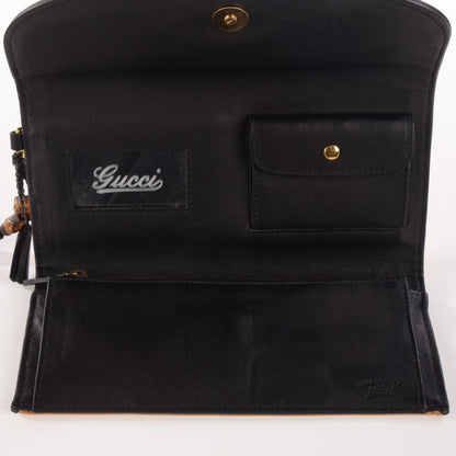 Gucci Leather Bamboo Night Chain Clutch Gold 5 of 8
