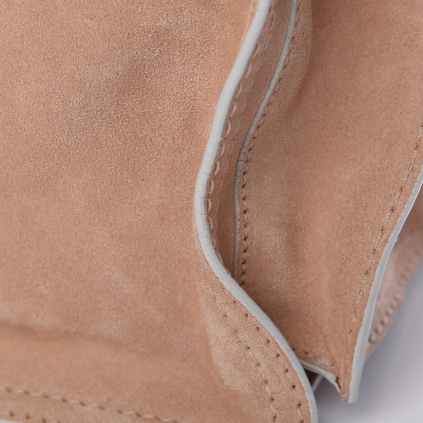 Suede Medium Shopping Tote Beige