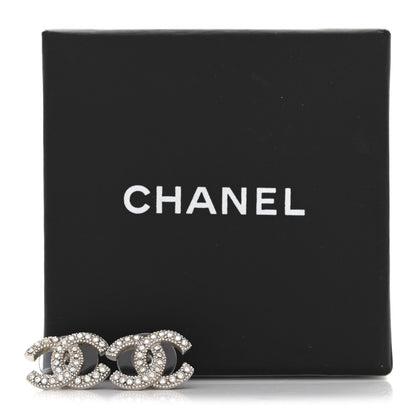 Chanel Crystal CC Earrings Silver 5 of 5