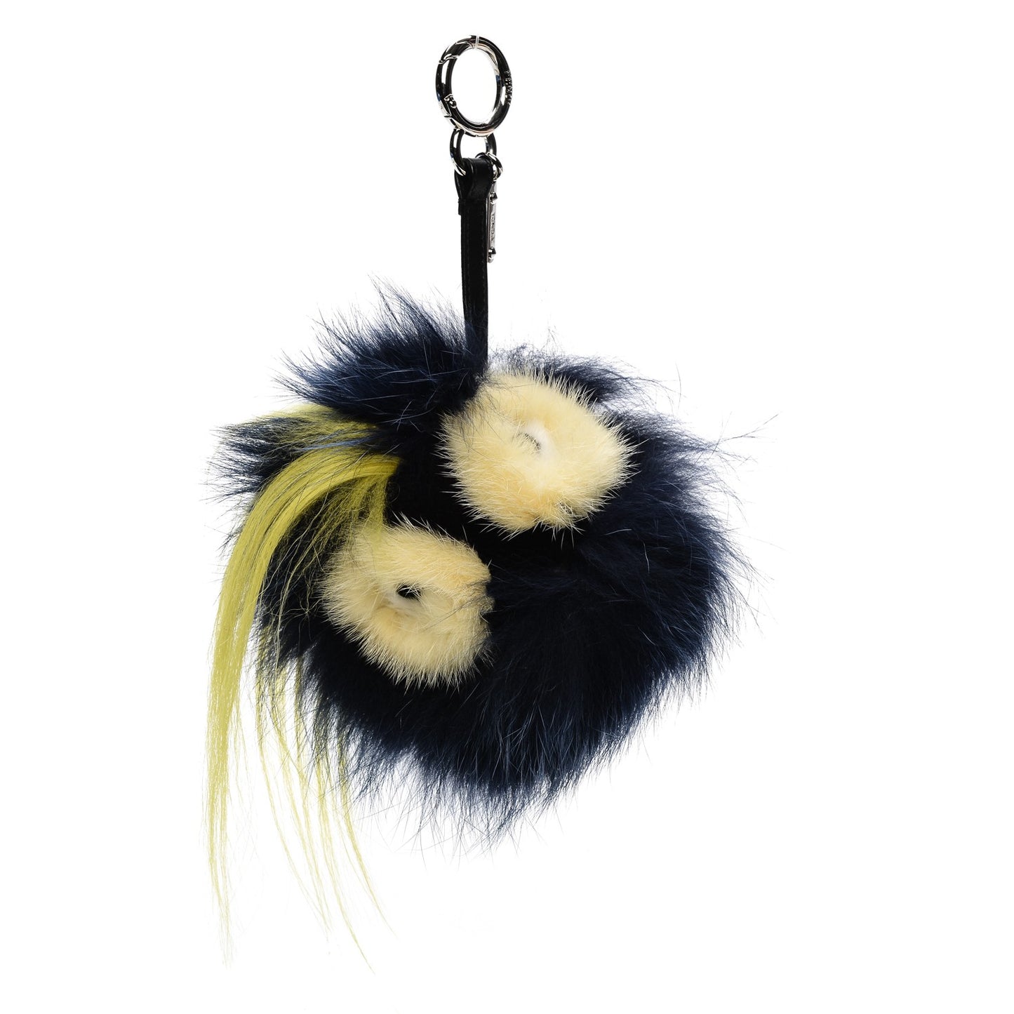 Fox Rabbit Goat Mink Fur Vitello Flamingo Zesty Monster Bag Bug Charm Navy Yellow