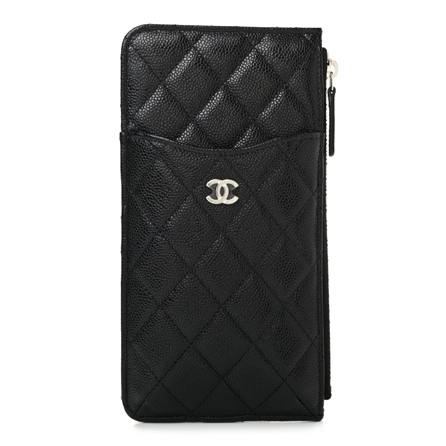 Chanel Caviar Quilted Classic Flat Wallet Pouch Black 1 of 7
