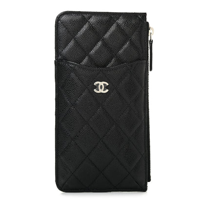 Chanel Caviar Quilted Classic Flat Wallet Pouch Black 1 of 7