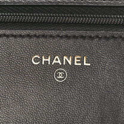 Chanel Lambskin Quilted Wallet On Chain WOC Black 6 of 10