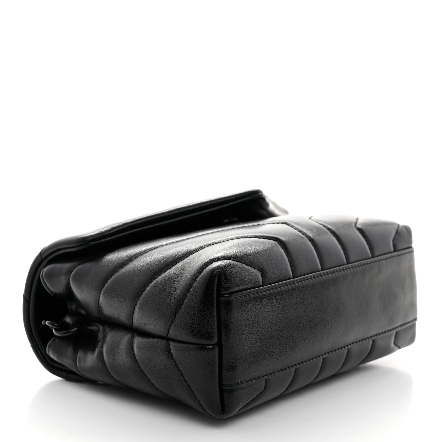 Saint Laurent Calfskin Y Quilted Monogram Toy Loulou Crossbody Bag Black 4 of 11