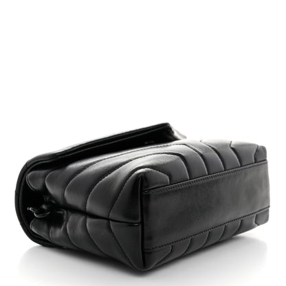 Saint Laurent Calfskin Y Quilted Monogram Toy Loulou Crossbody Bag Black 4 of 11
