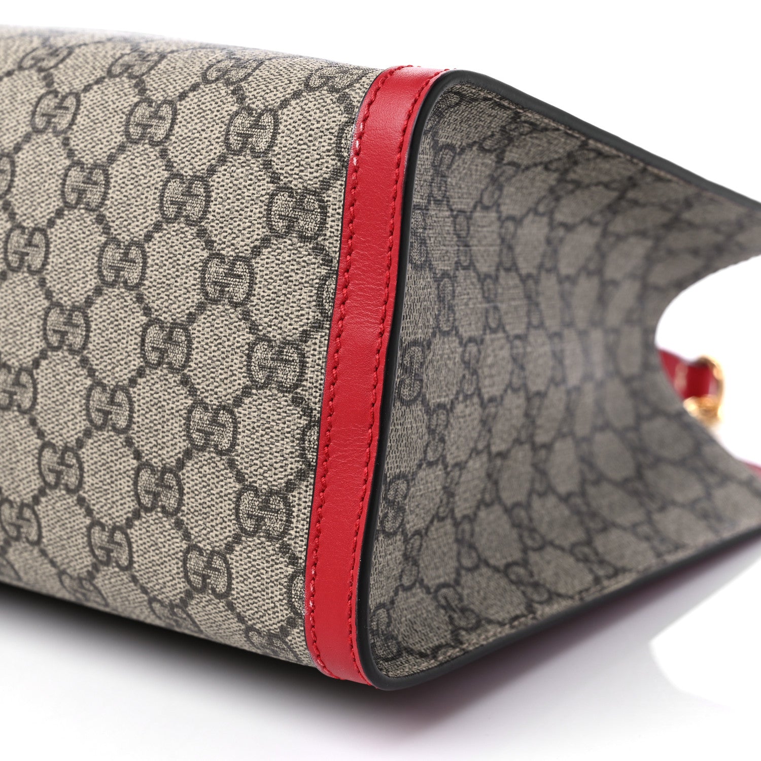 Gucci GG Supreme Monogram Medium Padlock Tote Hibiscus Red 9 of 10