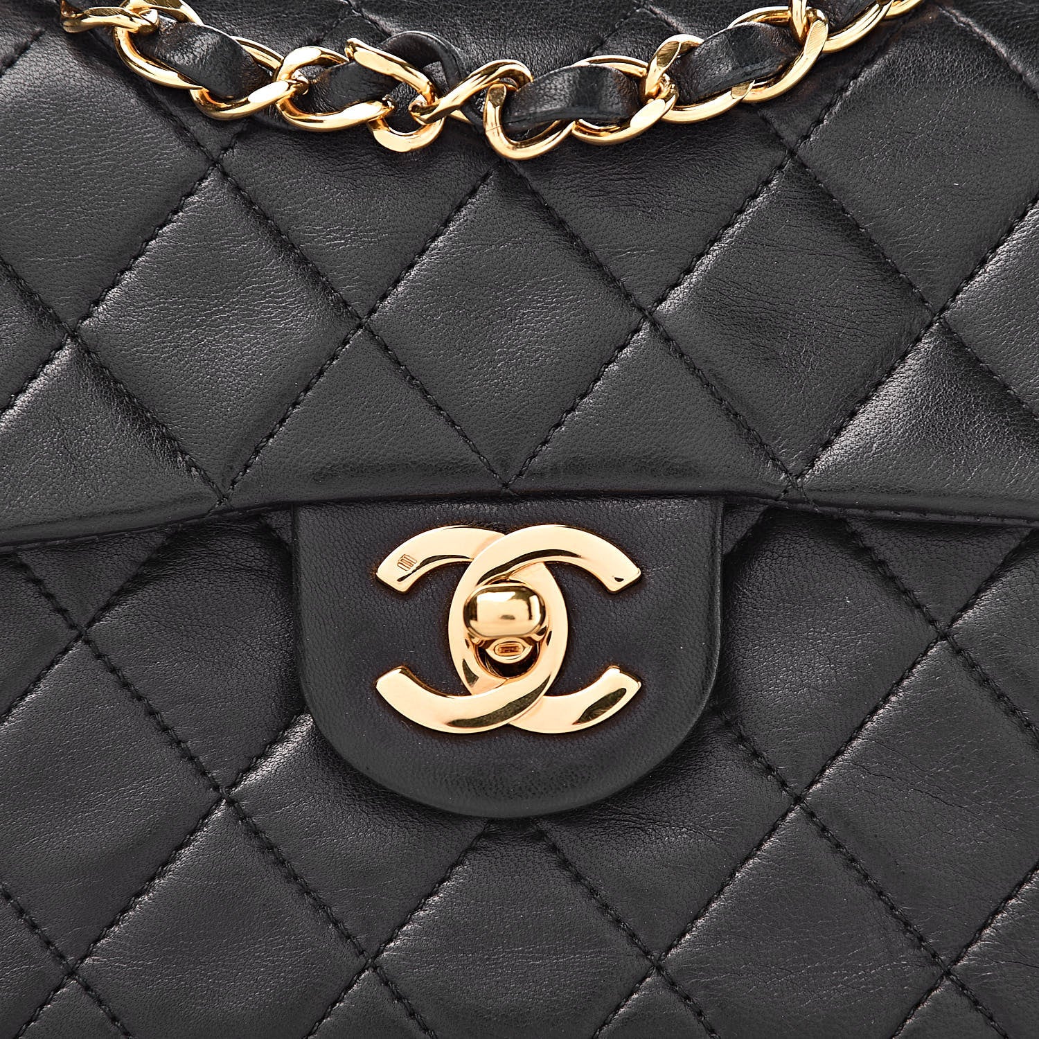 Chanel Lambskin Quilted Mini Square Flap Black 10 of 10