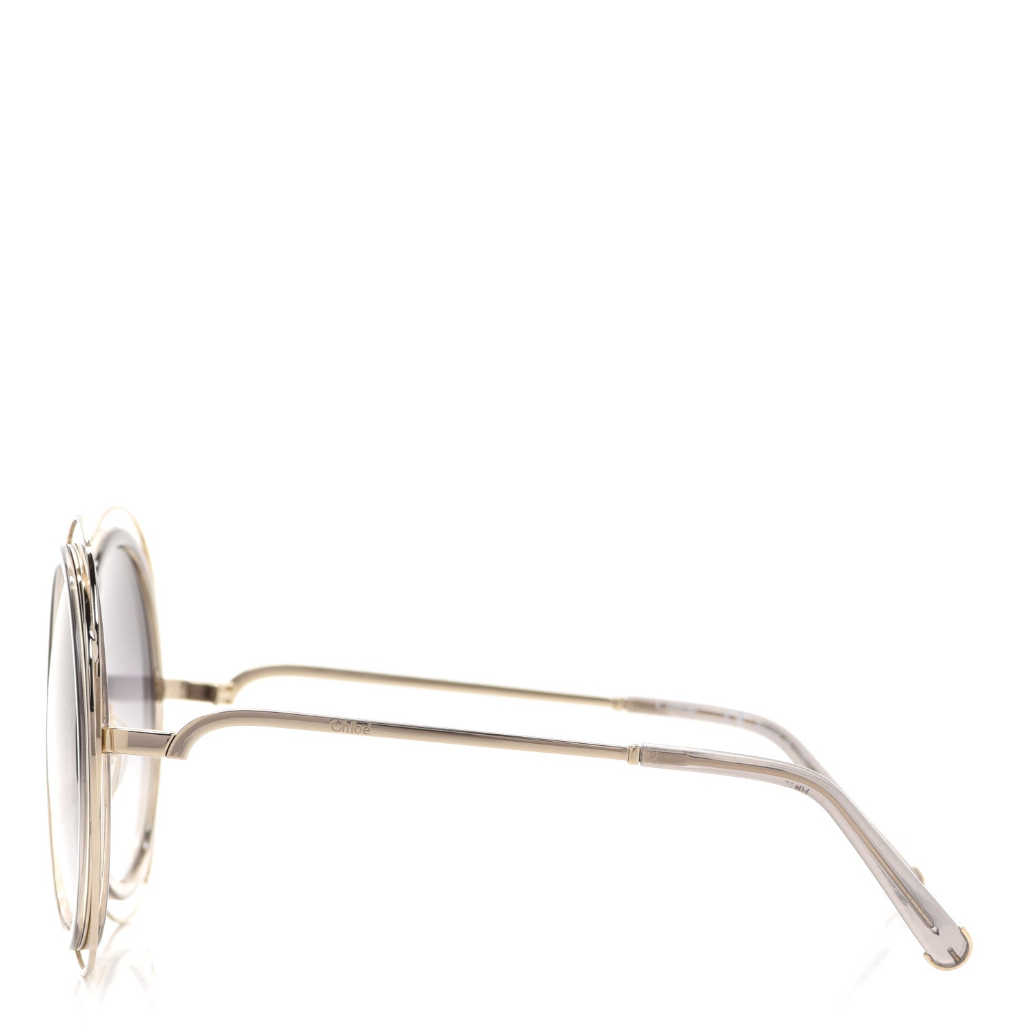 Chloe Oversize Round Carlina Oversized Round Sunglasses CE114S Gold Grey Metallic 3 of 7