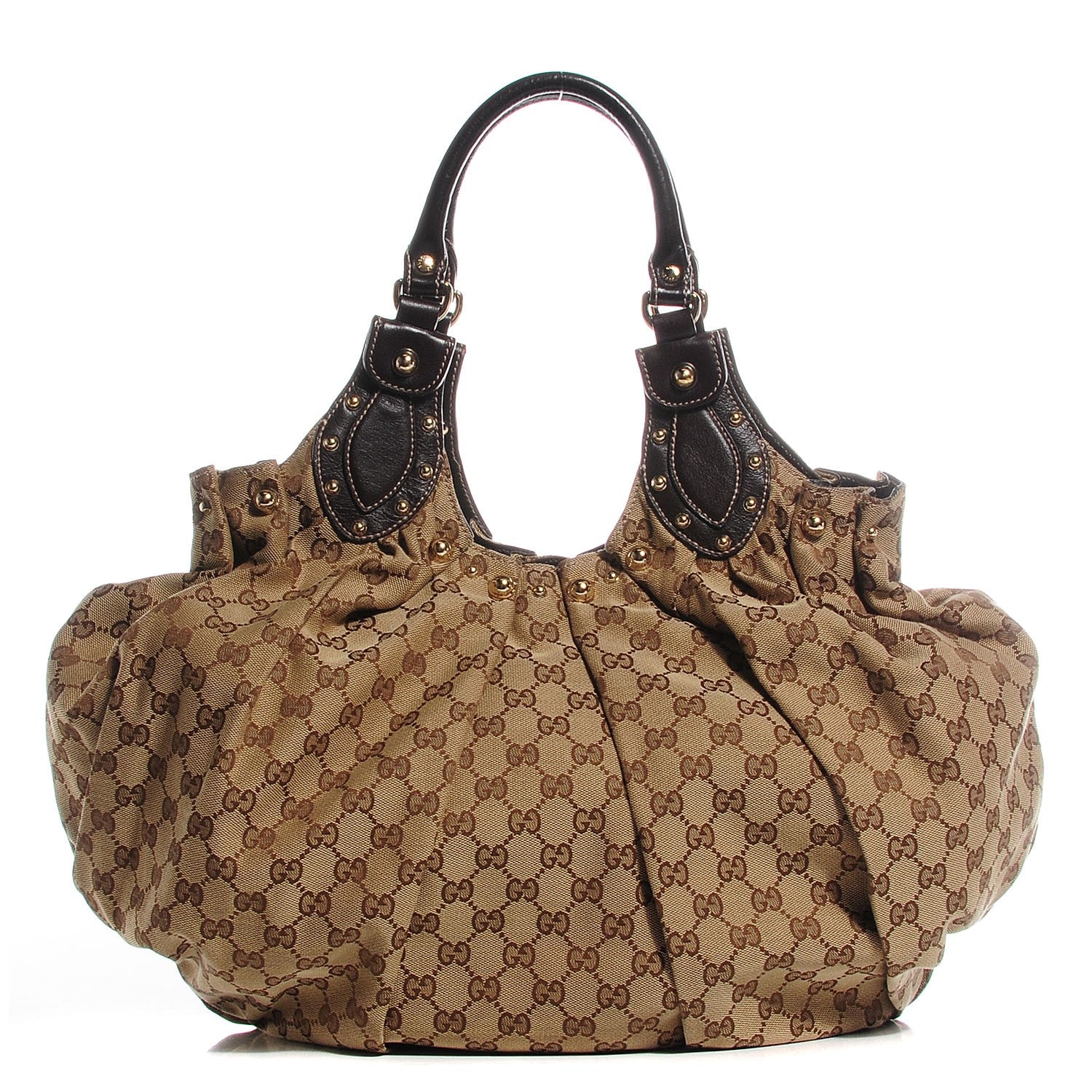 Gucci Monogram Studded Pelham Tote Dark Brown 1 of 9