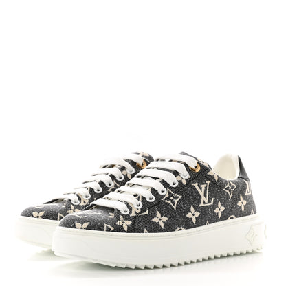 Louis Vuitton Denim Monogram Time Out Sneakers 37 3 of 9