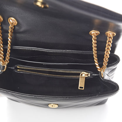 Saint Laurent Calfskin Y Quilted Monogram Small Loulou Chain Satchel Black 5 of 9