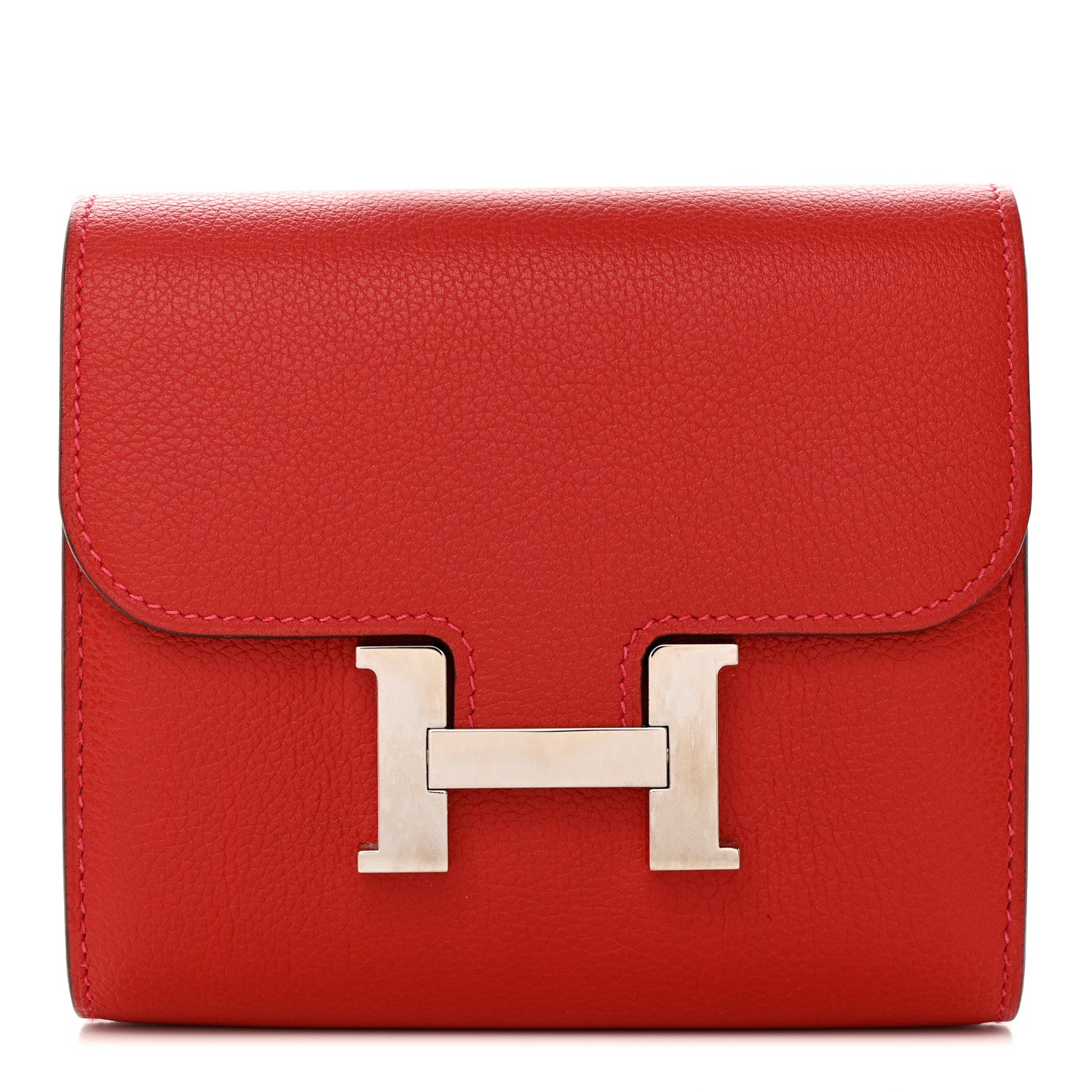 Hermes Epsom Constance Compact Passant Wallet Rouge Casaque 1 of 10