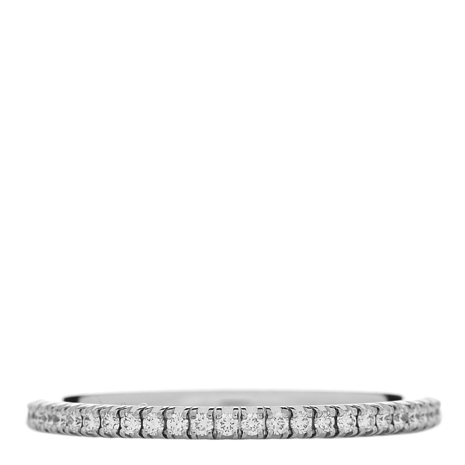 Cartier 18K White Gold Diamond 1.5mm Etincelle de Cartier Wedding Band Ring 56 7.5 3 of 4