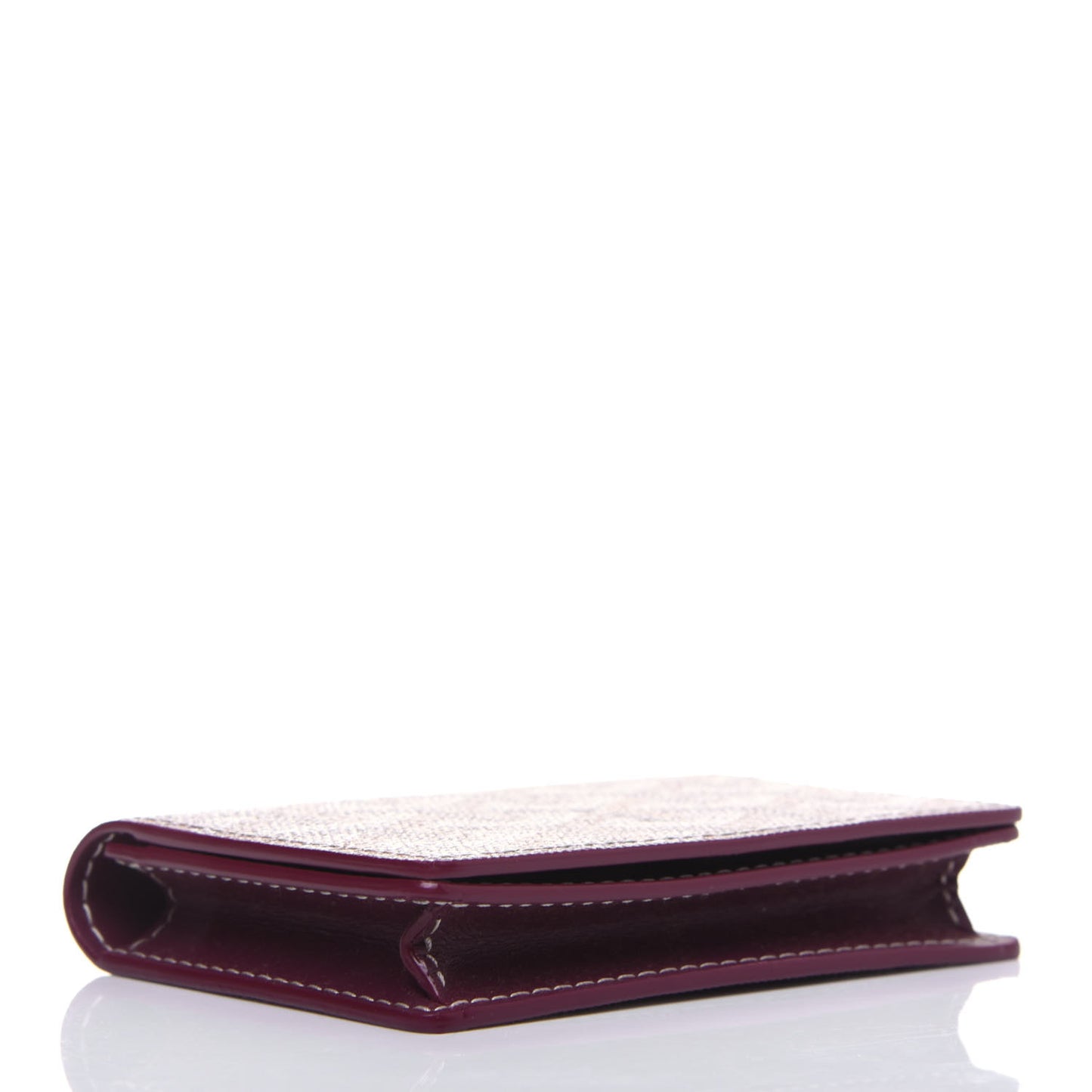 Goyardine Business Card Holder Burgundy