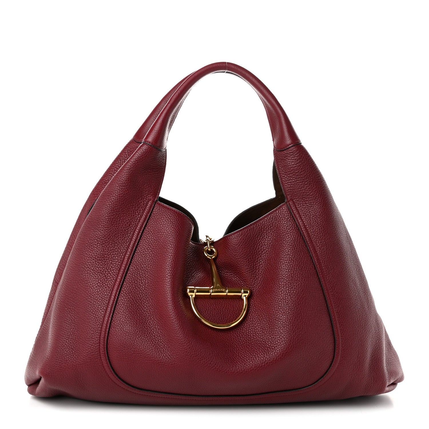 Gucci Grained Calfskin Softbit Maxi Shoulder Bag Rosso Ancora Red 1 of 10