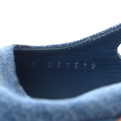 Chanel Denim Cap Toe CC Slingback Flats 40 Light Blue Multicolor 8 of 10