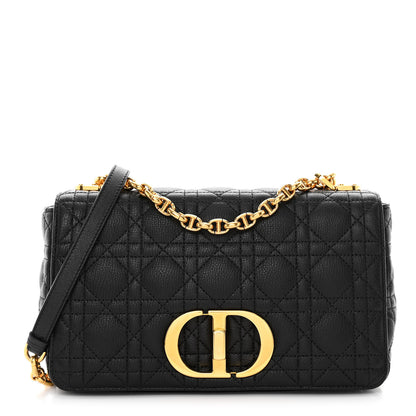 Christian Dior Calfskin Cannage Medium Caro Bag Black 1 of 10