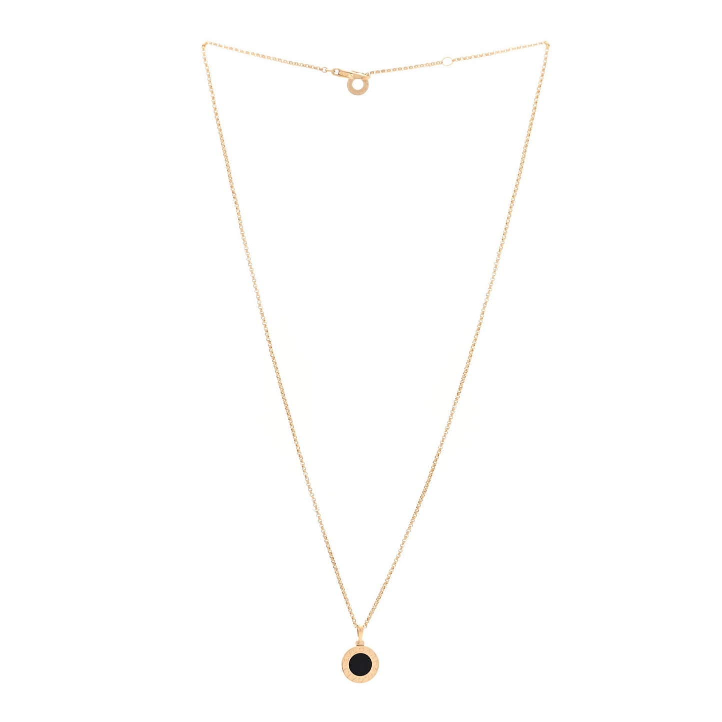 18K Yellow Gold Black Onyx BVLGARI BVLGARI Pendant Necklace