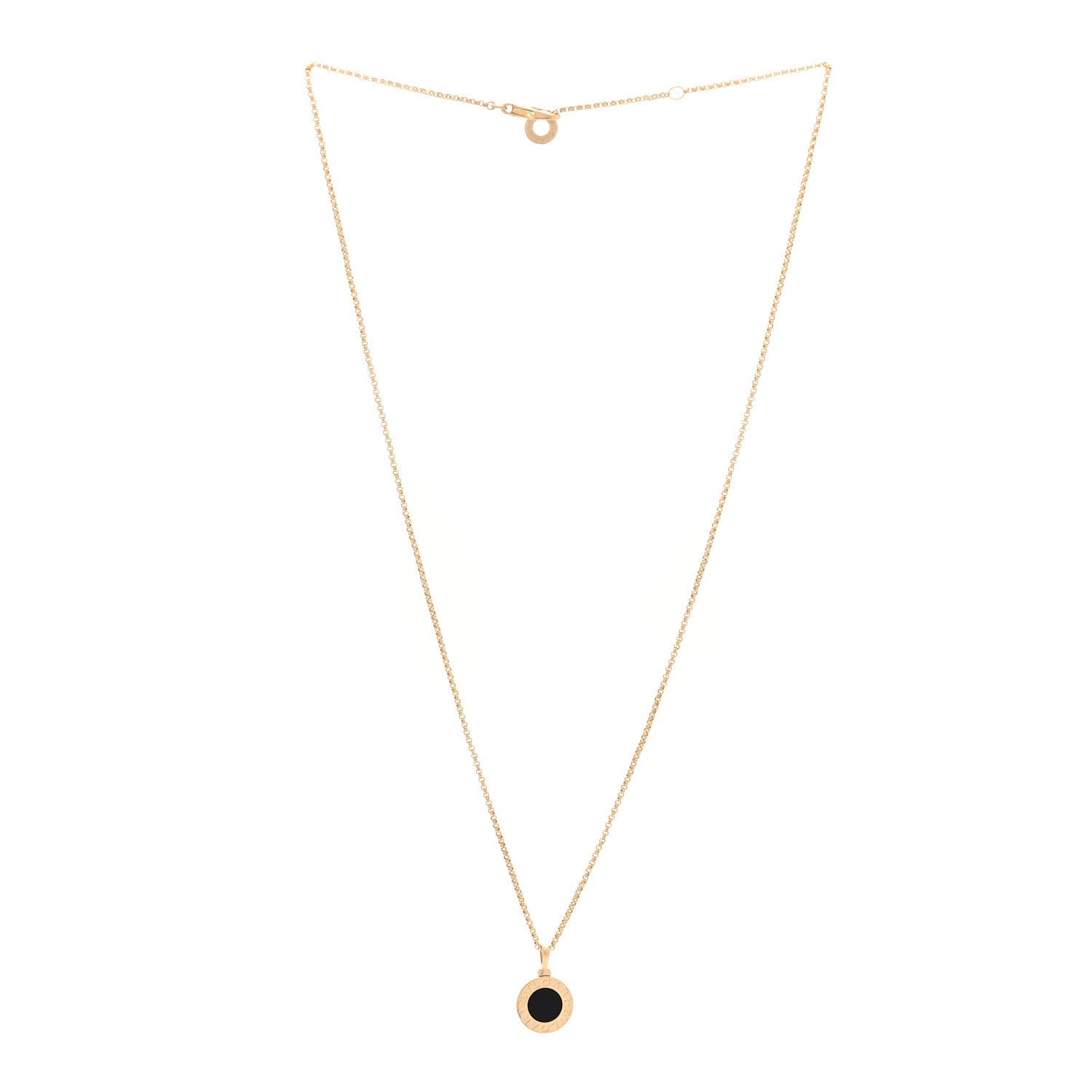 Bulgari 18K Yellow Gold Black Onyx BVLGARI BVLGARI Pendant Necklace 3 of 4